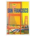 thumbnail image 1 of San Francisco California - The Golden Gate Bridge - Vintage Travel Poster by David Klein c.1950s - Master Art Print (Unframed) 13in x 19in, 1 of 4