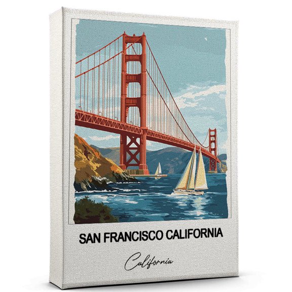 San Francisco California Travel Art Canvas  Modern Wall Art Inspired by California Canvas  Great Gift for Travel Lovers  Ready to Hang