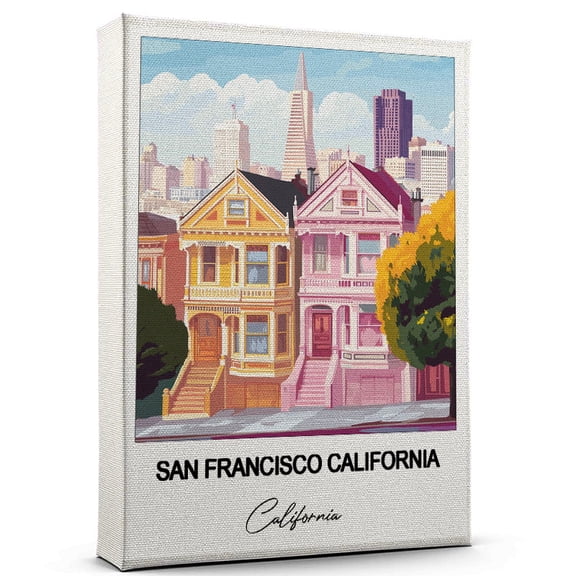 San Francisco California Travel Wall Decor – Scenic Travel Canvas Print of California Canvas – Beautiful Gift for Home, Office, or Living Space