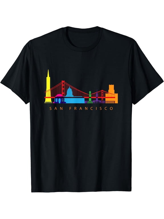 San Francisco, California, USA Skyline Souvenir T-Shirt Black 3X-Large