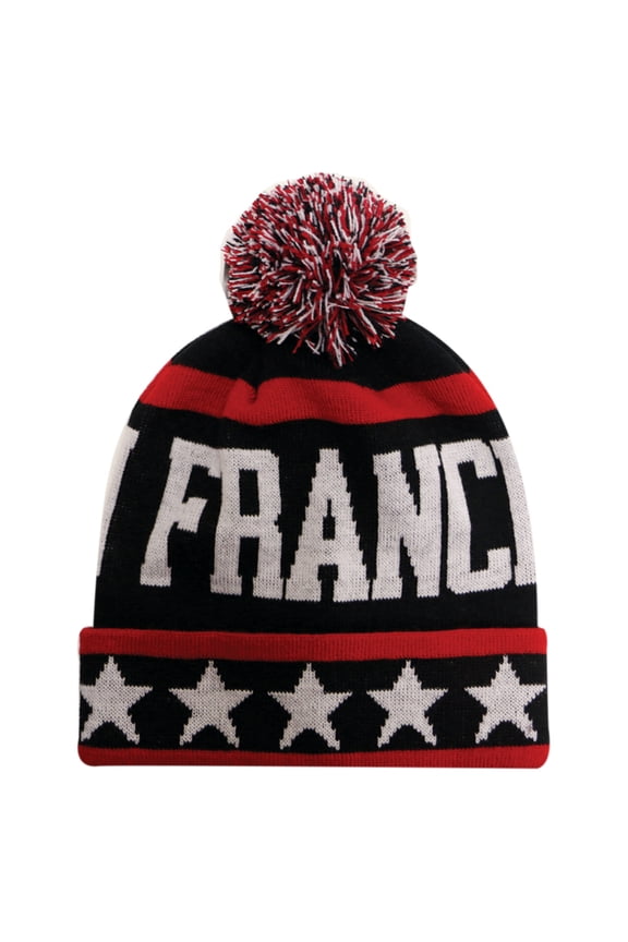 San Francisco City Hunter USA Large Stars Style Men's Winter Hats (Black/Red)