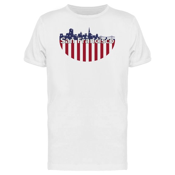 San Francisco City Usa Flag T-Shirt Men -Image by Shutterstock, Male Large