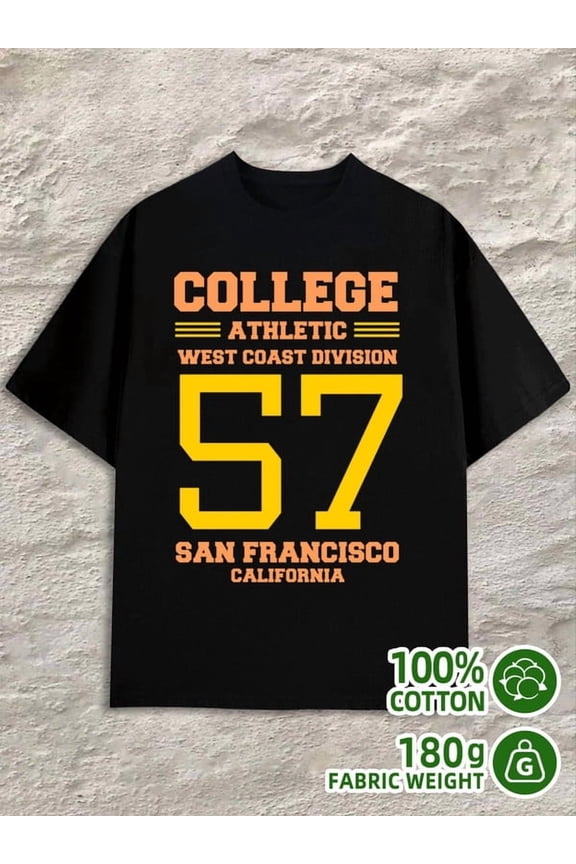 San Francisco College for men 180G 100% Cotton black Classic Unisex Shirt Crewneck tshirts Original Unisex Shirt Cotton tshirts Original Unisex Shirt Crewneck tshirts