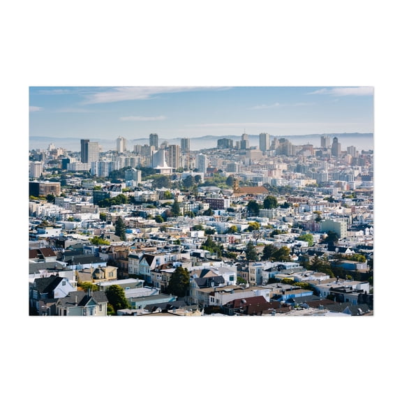 San Francisco from Corona Heights Park 02 - Photography Cityscape Skyline Architecture Travel Poster Landscape Scenic Unframed Wall Art Print 32 x 48 inches