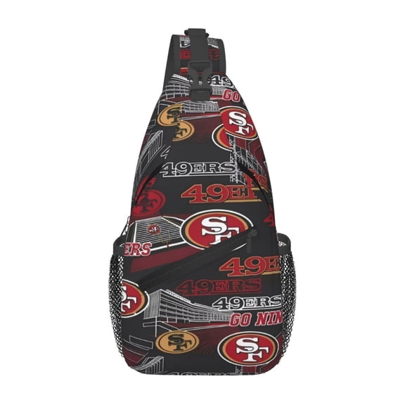 San_Francisco Crossbody Chest Bag, Zipper Sports Crossbody Bag, American Football Pattern Chest Bag, Men'S And Women'S Fashionable Crossbody Backpack, Travel And Hiking Chest Bag, Fan Gift