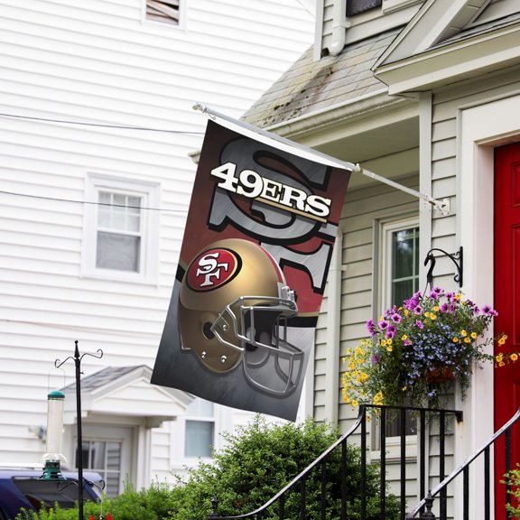 San_Francisco Custom Vertical Double Sided Flag 3x5FT, American Football Team Fans Support Victory Flag for Indoor and Outdoor Garden Wall Decoration