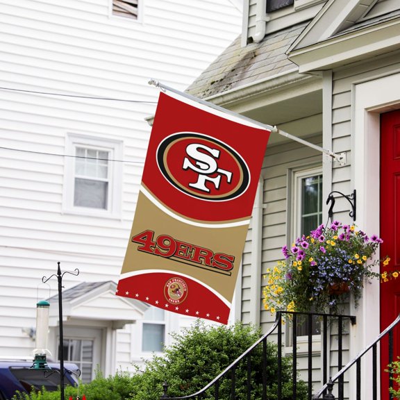 San_Francisco Custom Vertical Double Sided Flag 3x5FT, American Football Team Fans Support Victory Flag for Indoor and Outdoor Garden Wall Decoration
