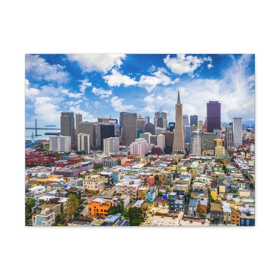 San Francisco Daytime Skyline Canvas Artwork Breathtaking Stunning Cityscape for Home Decor Ready to Hang