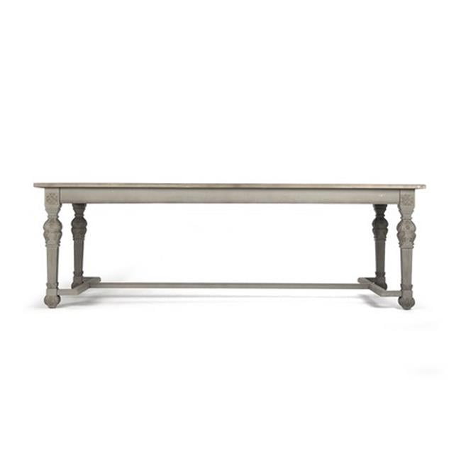 Cottage Charm Extendable Dining Table in Distressed Grey and Natural Wood
