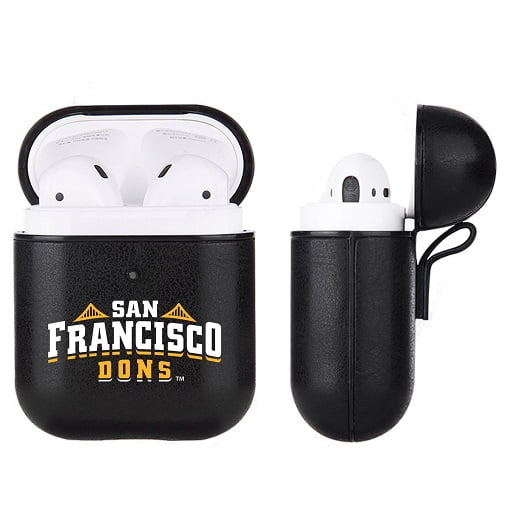 San Francisco Dons NCAA Fan Brander Black Leather AirPod Case