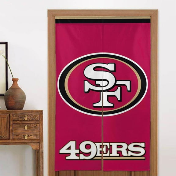 San_Francisco Door Curtain 34" x 56", Football Team Themed Blackout Door Curtain, Wardrobe Door Curtain, Bedroom Privacy Door Curtain, Living Room Door Curtain Decoration, Fan Team Luxury Home Decor