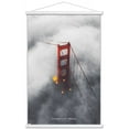 thumbnail image 1 of San Francisco - Foggy Bridge Wall Poster with Wooden Magnetic Frame, 22.375" x 34", 1 of 3