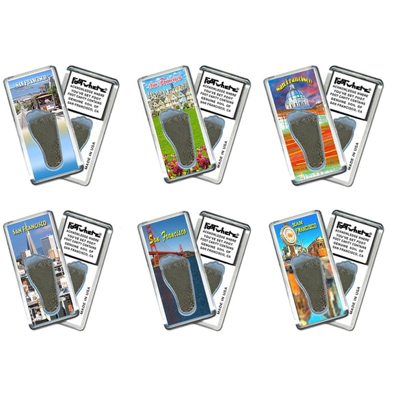 San Francisco FootWhere Souvenir Fridge Magnets. (SF200 - Assorted)