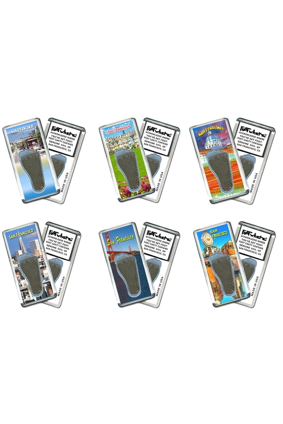San Francisco FootWhere Souvenir Fridge Magnets. (SF200 - Assorted)