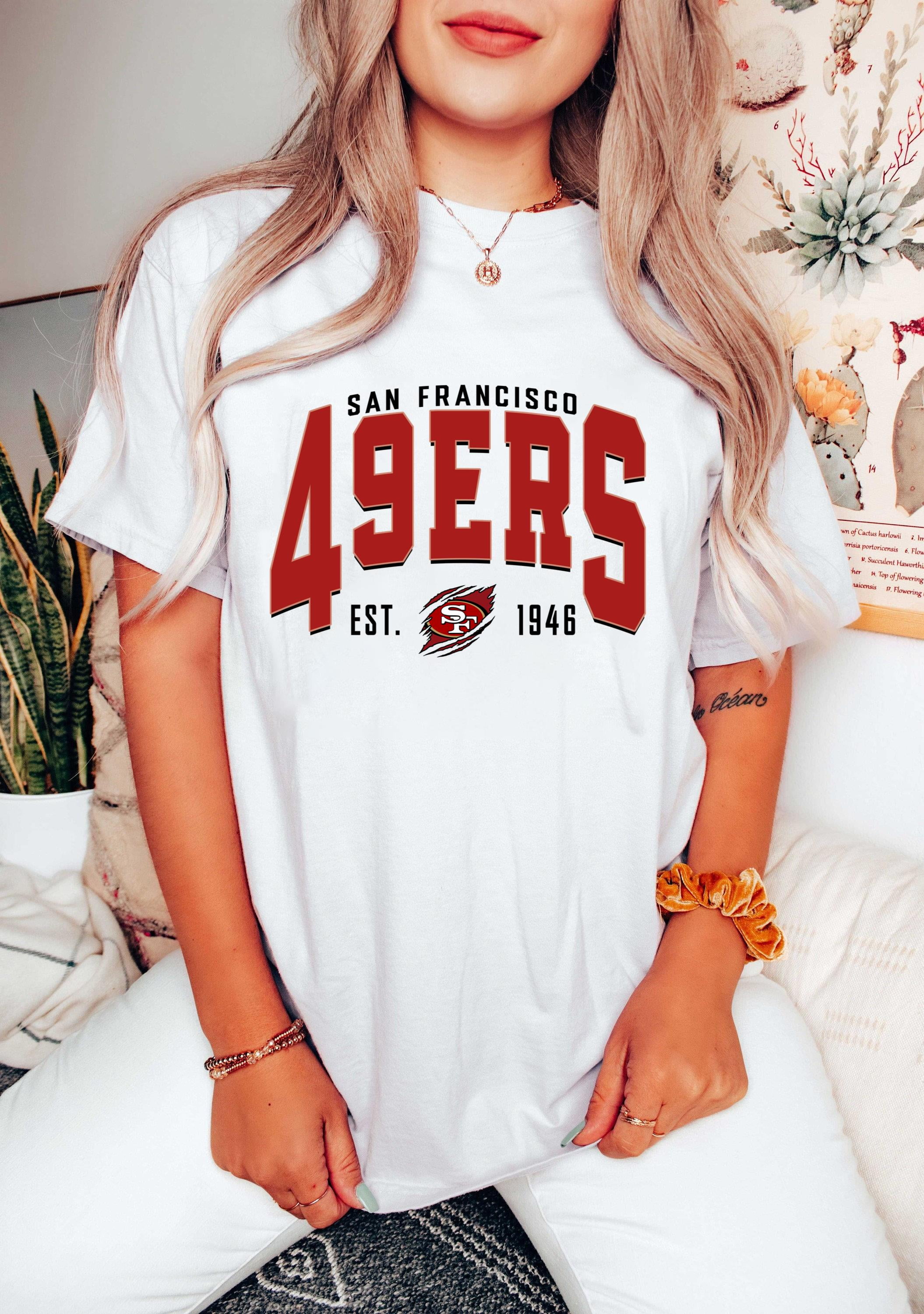 San Francisco Football T-Shirt SF Football Crewneck Retro Niners Shirt ...