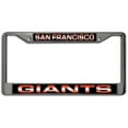 thumbnail image 1 of San Francisco Giants License Plate Frame Laser Cut Chrome Black with Orange Letters, 1 of 2