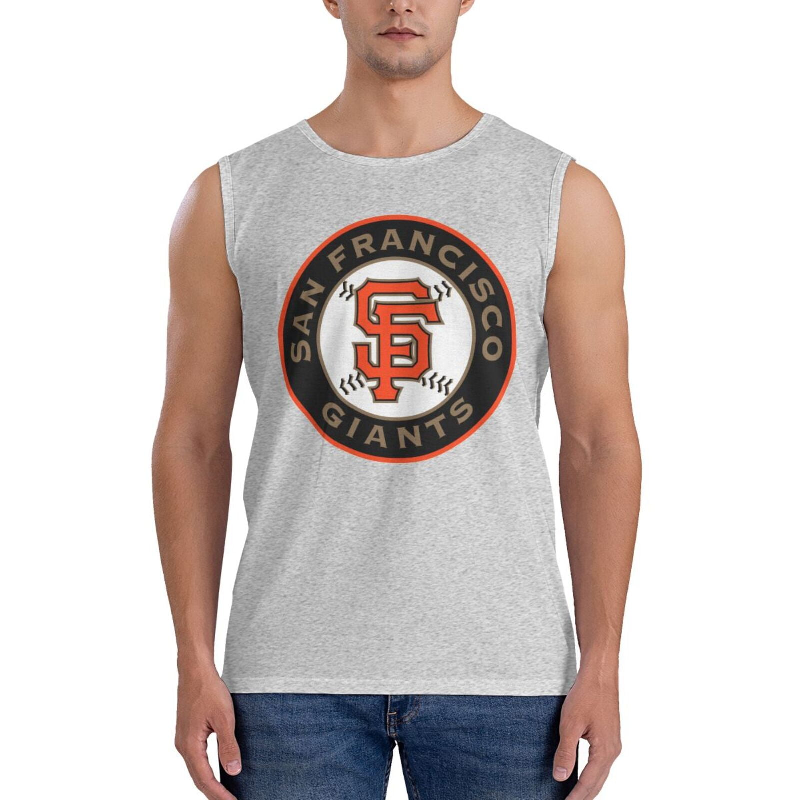 San_Francisco_Giants Men'S Ultra Soft Crew Neck Sleeveless Curve Hem