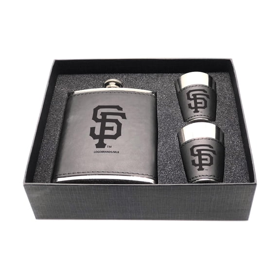 San Francisco Giants Three-Piece Leather Flask & Shot Glass Set