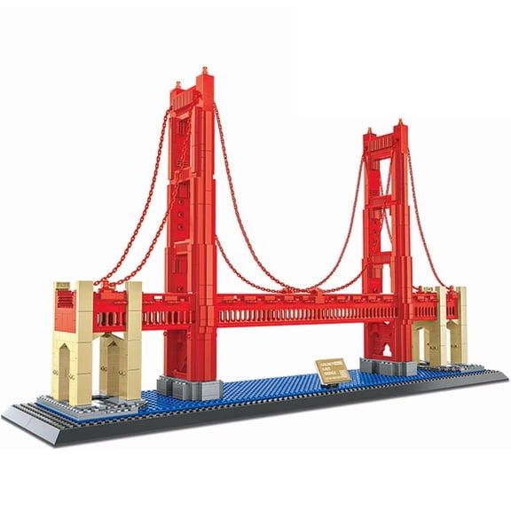 San Francisco Golden Gate Bridge Building Block Set (1977Pcs), Collectible Building Block Model, Home Decoration Ornament