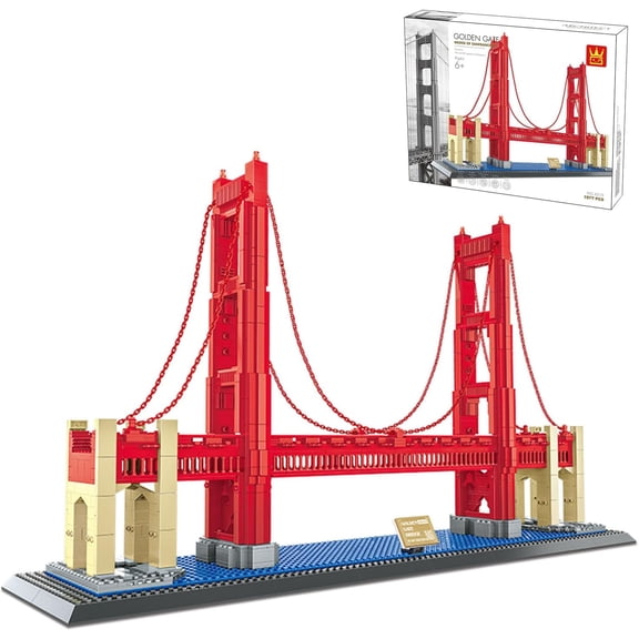 San Francisco Golden Gate Bridge Building Block Set (1977Pcs), Collectible Building Block Model, Home Decoration Ornament