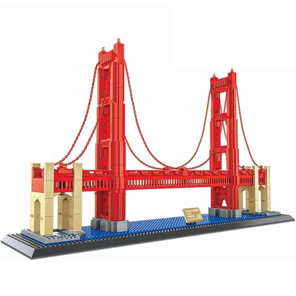San Francisco Golden Gate Bridge Building Block Set (1977Pcs), Collectible Building Block Model, Home Decoration Ornament