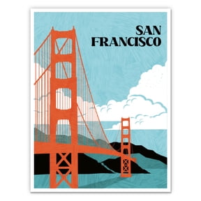San Francisco Golden Gate Bridge California - 3" Vinyl Sticker - For Car Laptop Water Bottle Phone - Waterproof Decal
