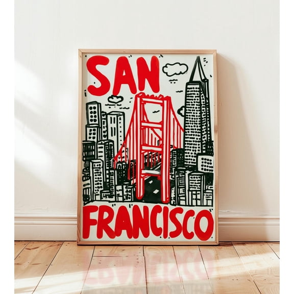 San Francisco Graffiti Bridge Poster Unframed Paper Print