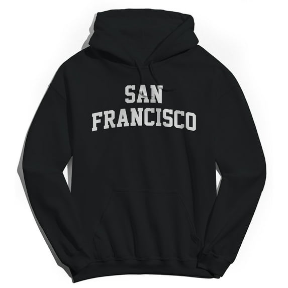 San Francisco Graphic Black Men's Cotton Pullover Hoodie
