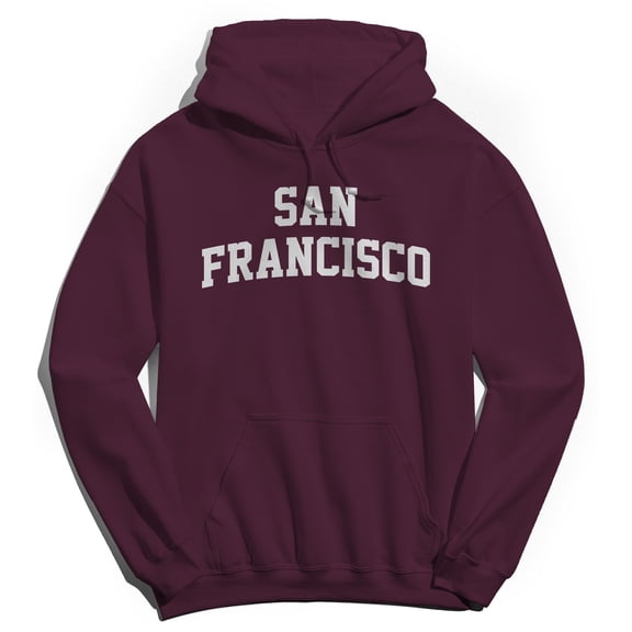 San Francisco Graphic Maroon Men's Cotton Pullover Hoodie