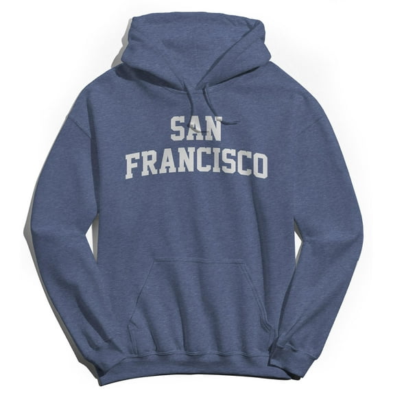 San Francisco Graphic Navy Heather Men's Cotton Pullover Hoodie