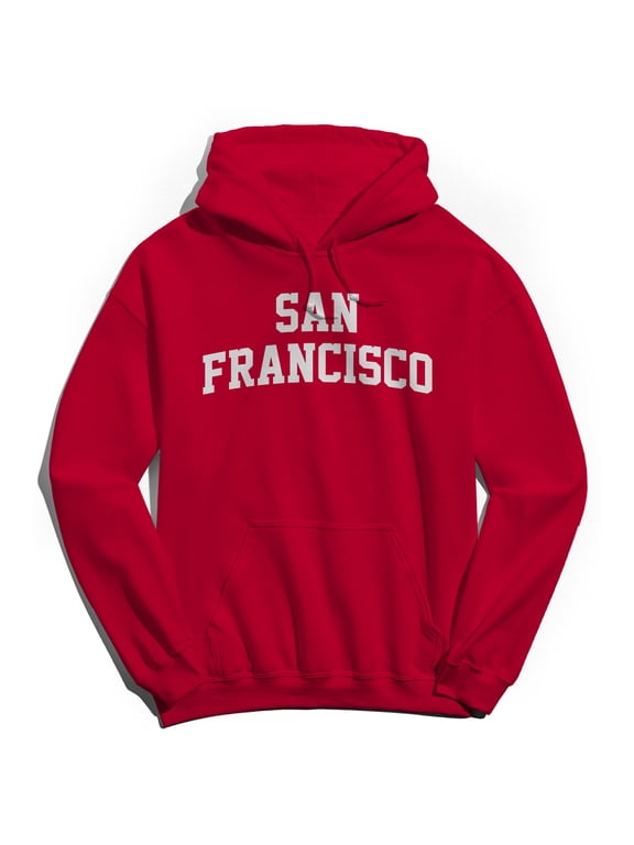 San Francisco Graphic Red Men's Cotton Pullover Hoodie