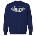 thumbnail image 1 of San Francisco Humor Graphic Navy Men's Crewneck Sweatshirt, 1 of 1