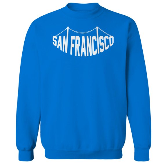 San Francisco Humor Graphic Royal Men's Crewneck Sweatshirt