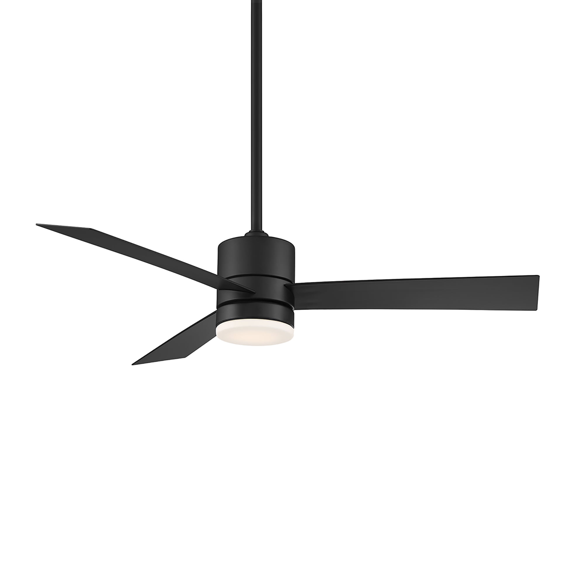 Matte Black 52-Inch Smart Ceiling Fan with LED Light and Remote