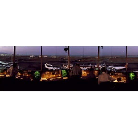 San Francisco Intl Airport Control Tower San Francisco CA Canvas Art - Panoramic Images (18 x 6)