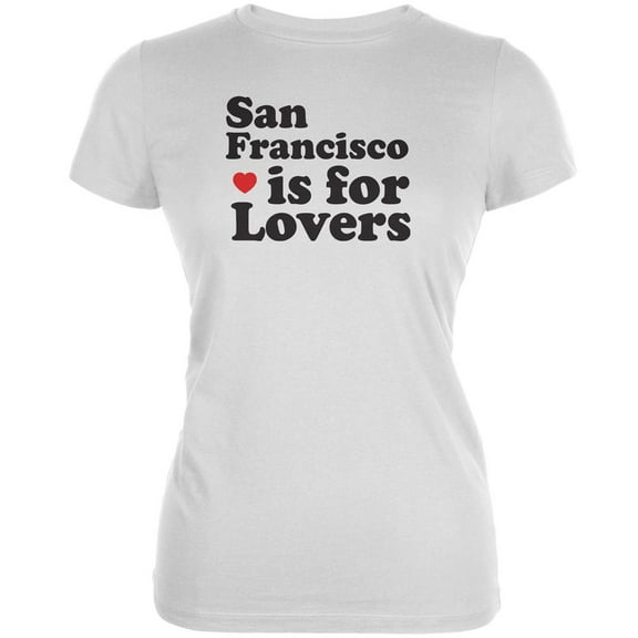 San Francisco Is For Lovers White Juniors Soft T-Shirt - 2X-Large