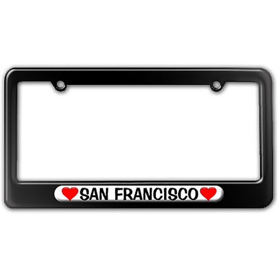 San Francisco Love with Hearts License Plate Frame