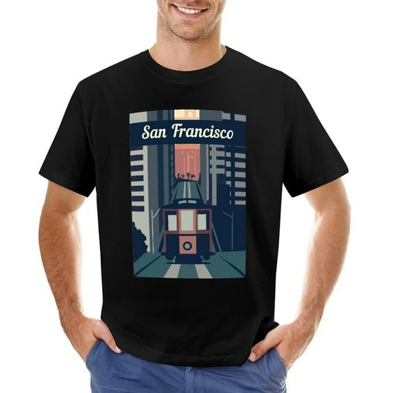 San Francisco Men’s Graphic T-shirt Vintage Short Sleeve Sport Tee Black 5XL
