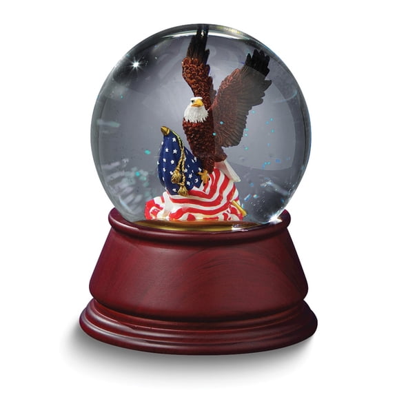 San Francisco Music Box American Eagle Glass Water Globe (Plays America the Beautiful) QGM22031