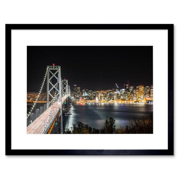 San Francisco Oakland Bay Bridge Framed Wall Art Print