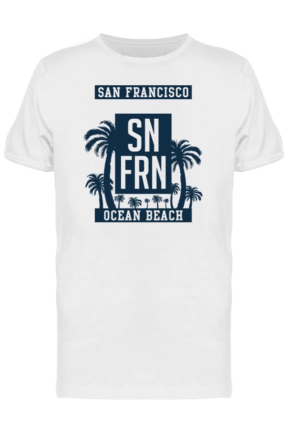 San Francisco Ocean Beach T-Shirt Men -Image by Shutterstock, Male Large