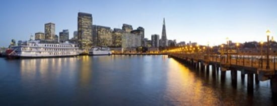 San Francisco Pier San Francisco Califorina Canvas Art - Panoramic Images (30 x 12)