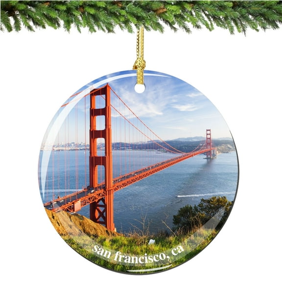 San Francisco Porcelain Christmas Ornament Golden Gate Bridge