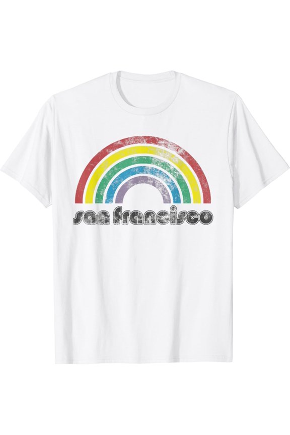 San Francisco Rainbow 70's 80's Style Retro Gay Pride Gift T-Shirt