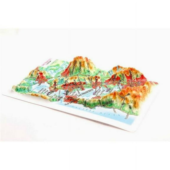 San Francisco Raised Relief Map, Unframed - Souvenir Size
