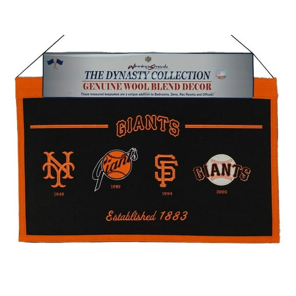 San Francisco SF Baseball Giants MLB LARGE 22x14 Wall Hanging Logo Banner featuring logos from 1949, 1982, 1994 & 2000