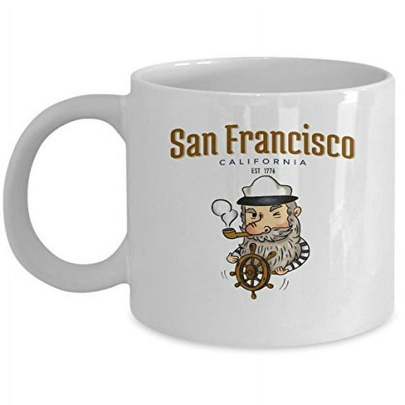 San Francisco Sailor Gift - 11 oz Ceramic Coffee Mug - California Travel Souvenir