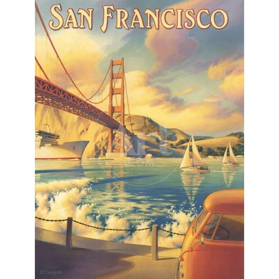 San Francisco, Scenic Unframed Giclee Print Wall Art by Kerne Erickson Sold by ArtCom