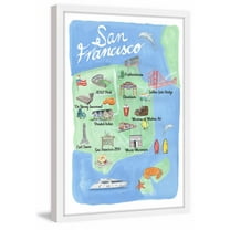 "San Francisco Site Map" Framed Painting Print