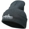 thumbnail image 1 of San Francisco Skyline Embroidered Cuffed Long Beanie - Dk Grey OSFM, 1 of 5
